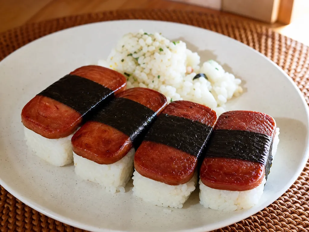Spam Musubi — plated and served