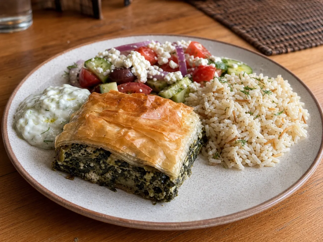 Spanakopita — served