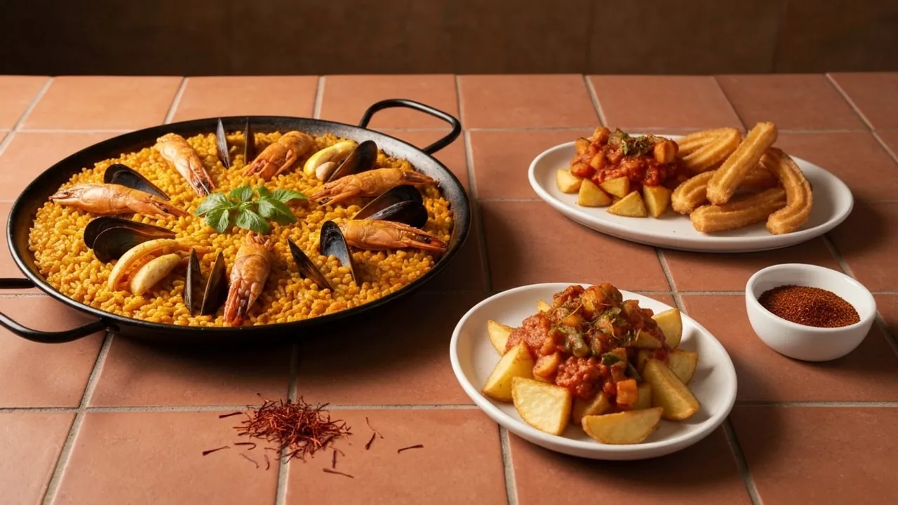 A spread of Spanish dishes