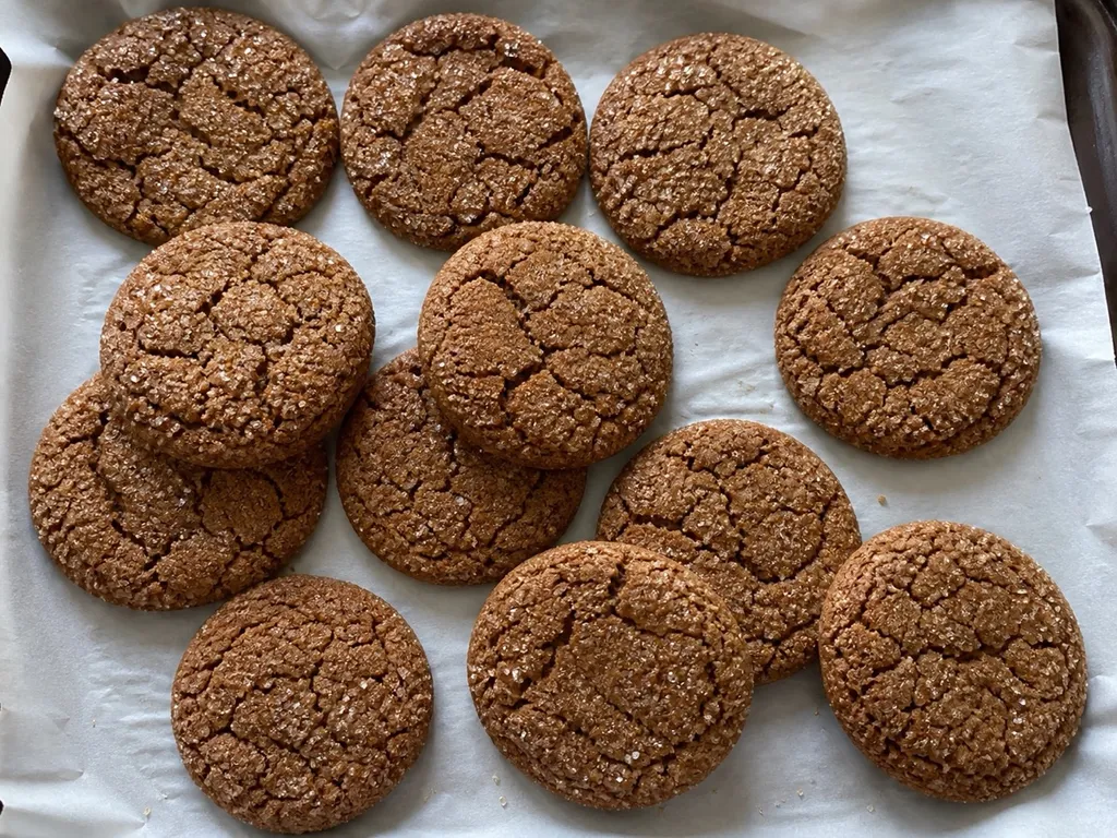 Sparkling Gingersnaps — plated and served
