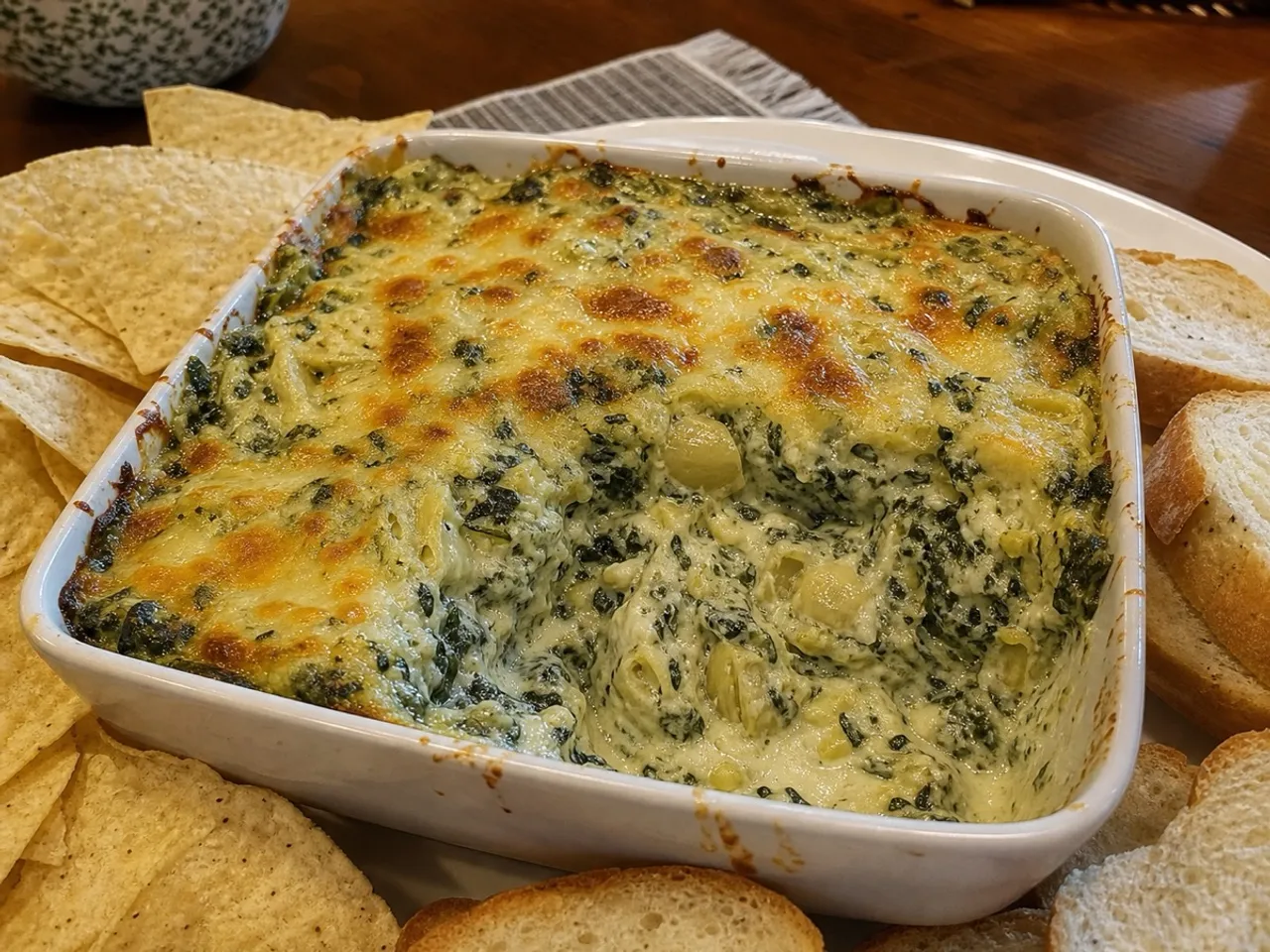 Spinach Artichoke Dip — served