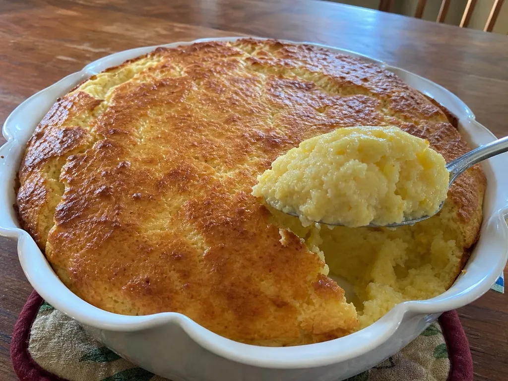 Spoonbread — plated and served