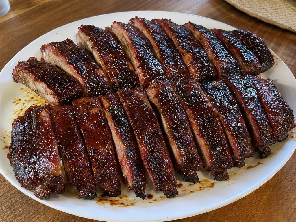 St. Louis Style BBQ Ribs — plated and served