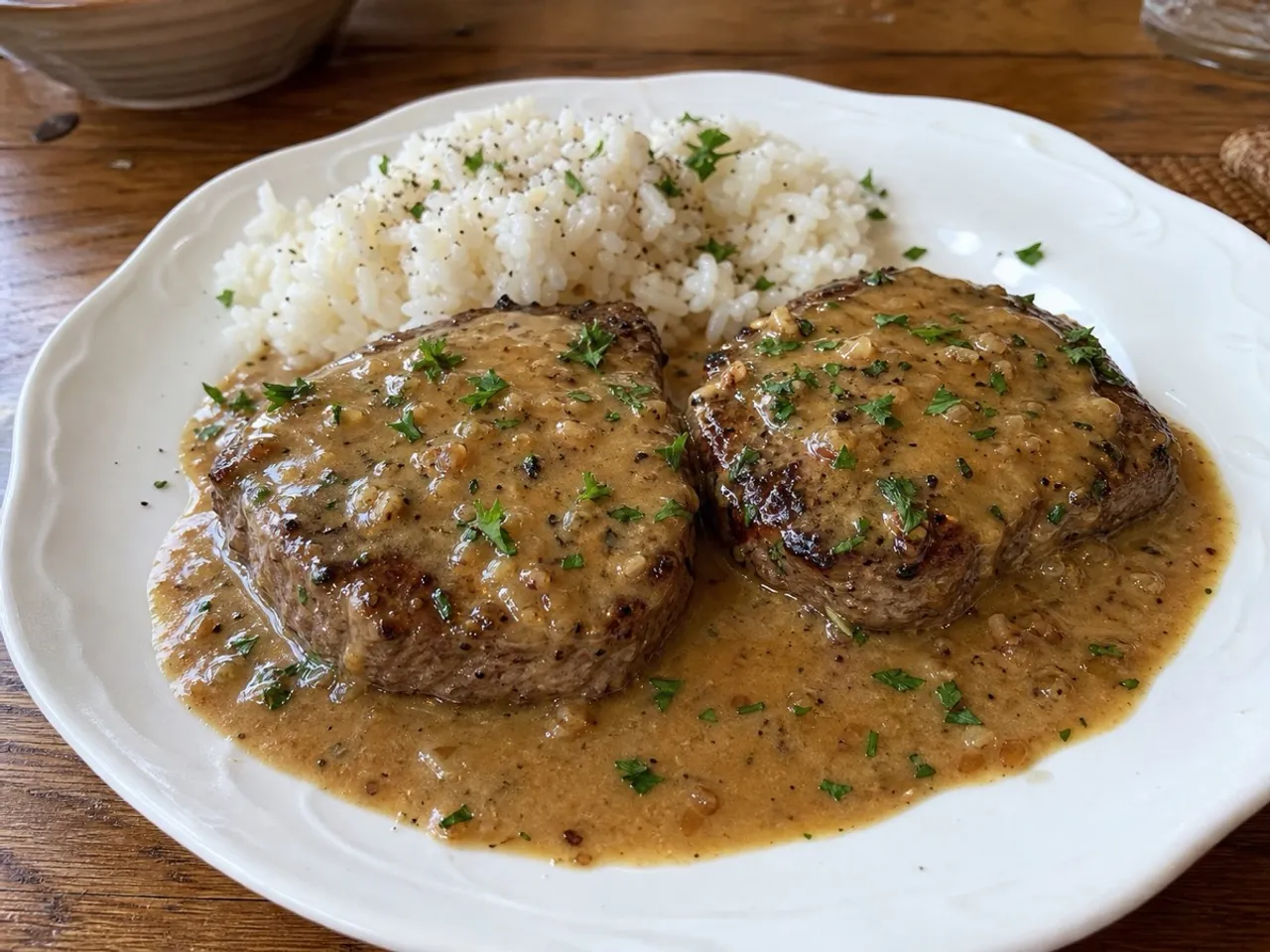 Steak Diane — served