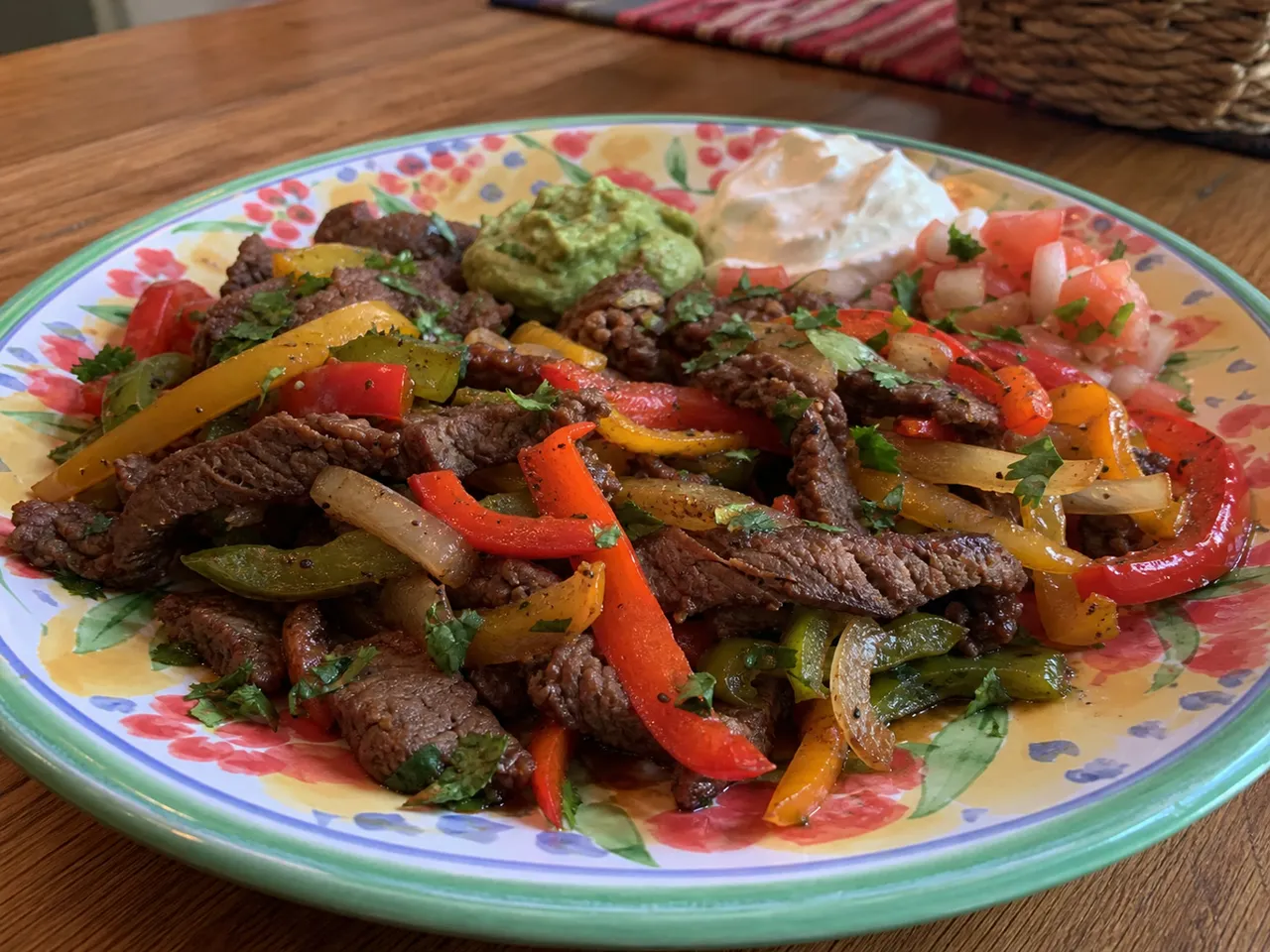 Steak Fajitas — served