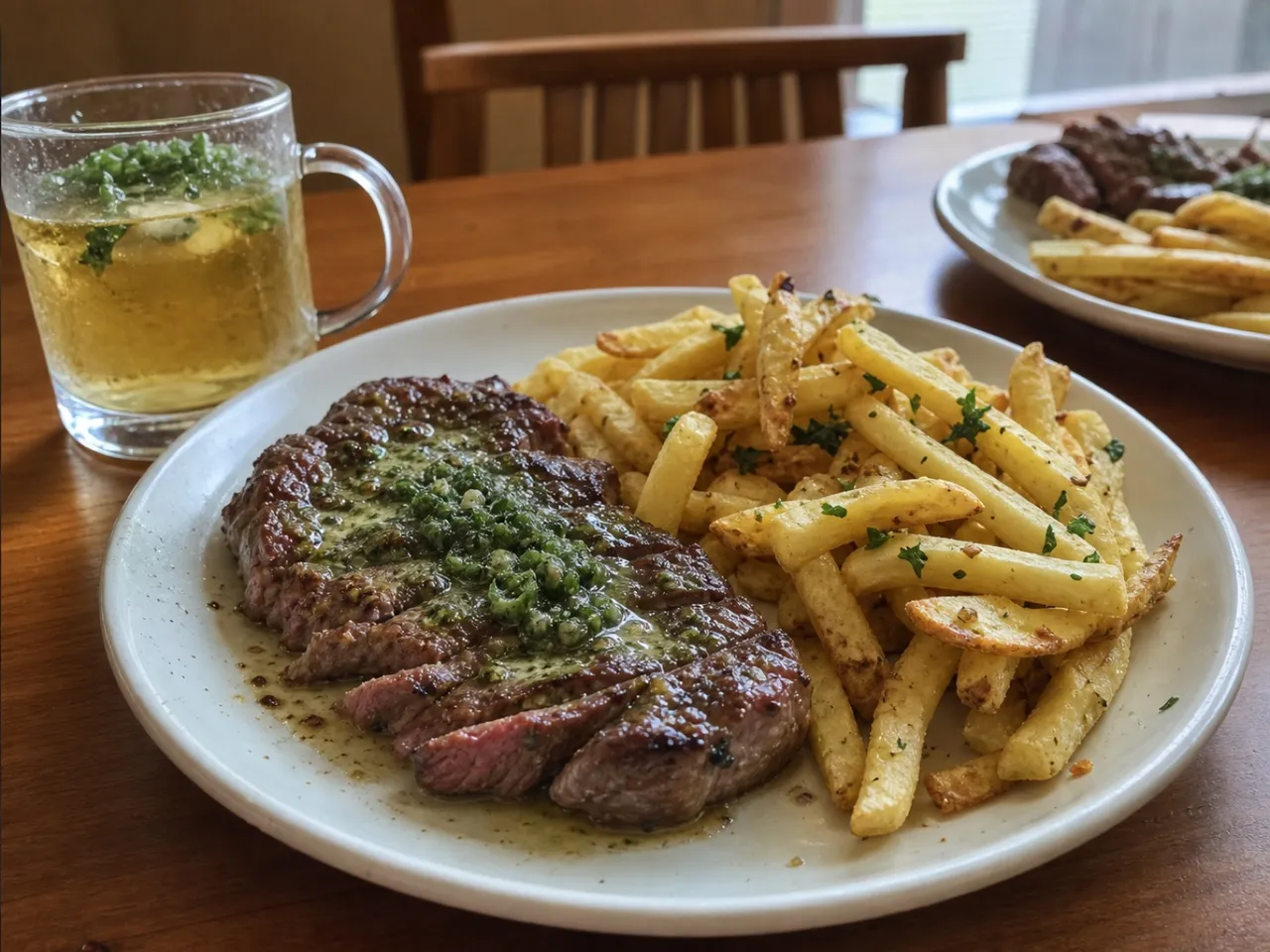 Steak Frites — served