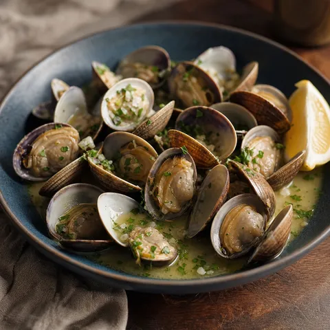 Steamed Clams in White Wine Broth — Seafood recipe