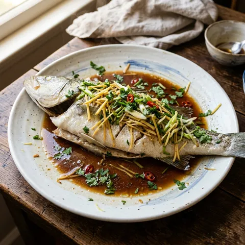 Steamed Fish with Soy and Ginger — Chinese recipe
