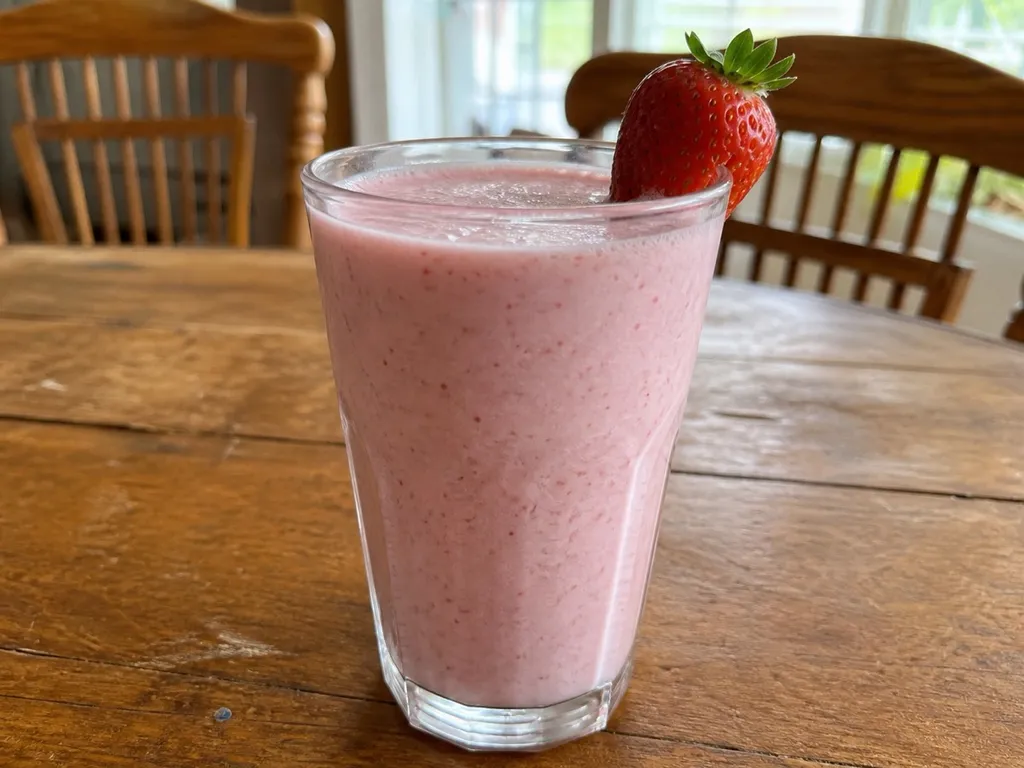 Strawberry Milkshake — plated and served