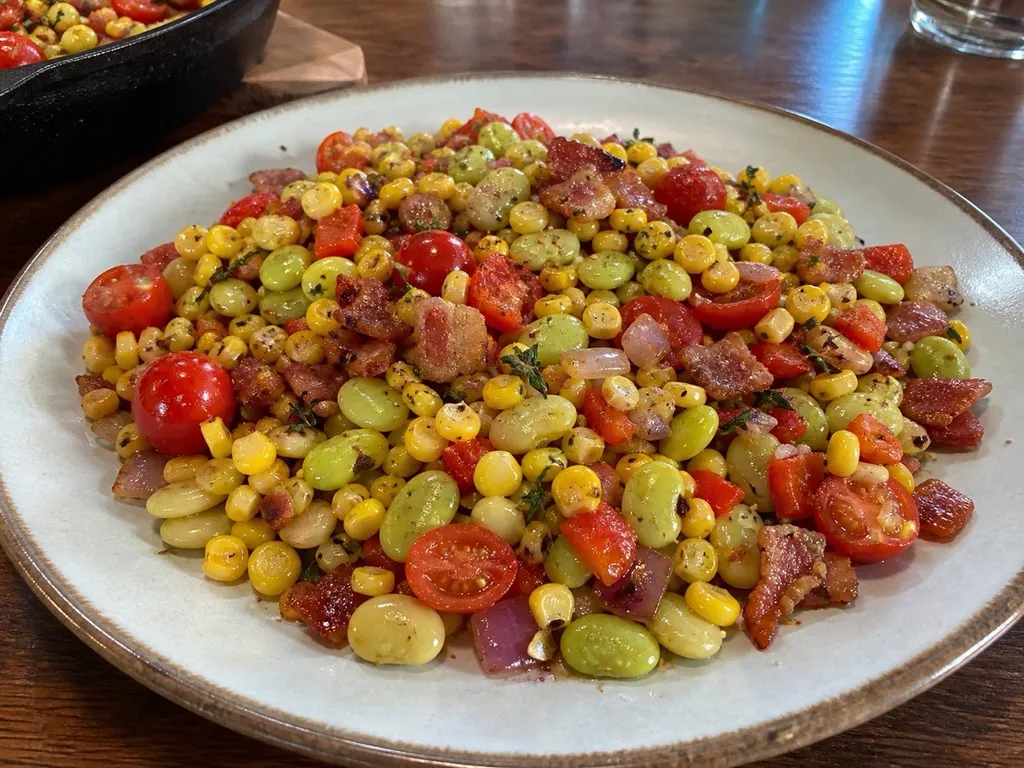 Succotash — plated and served