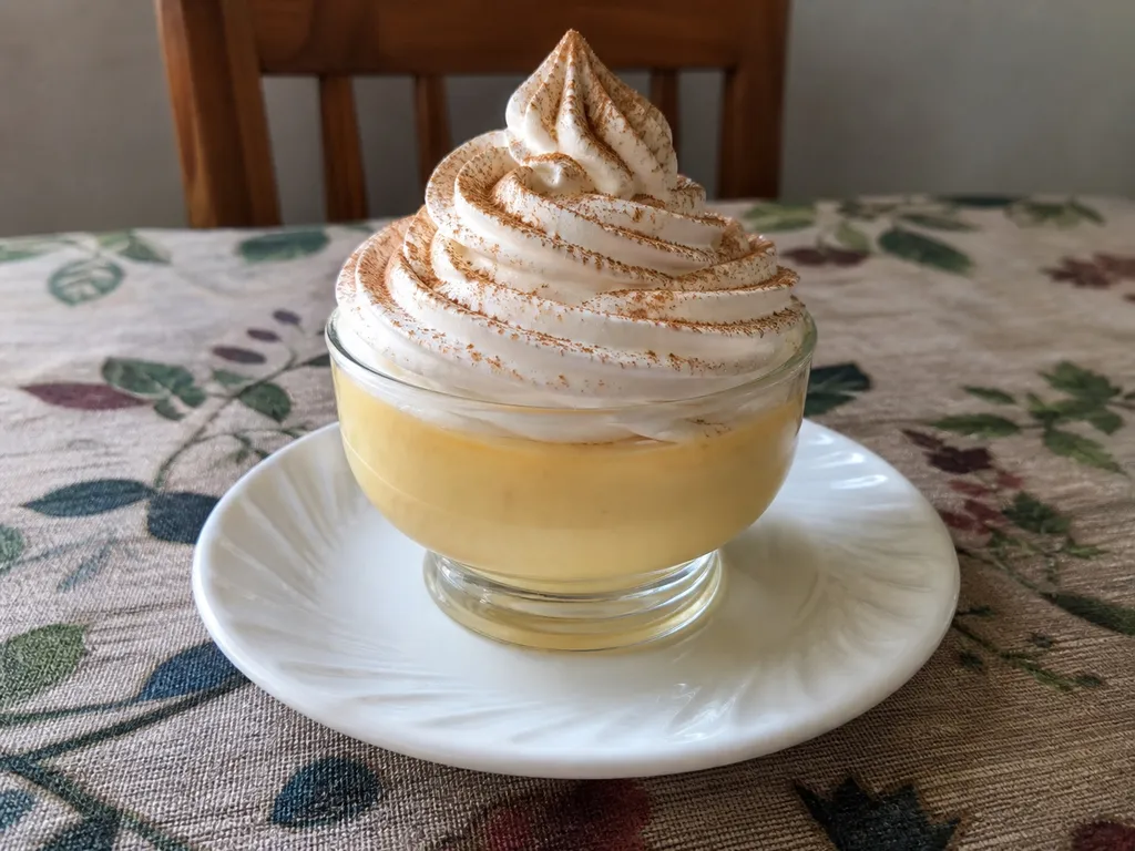 Suspiro a la Limeña (Peruvian Caramel Meringue Dessert) — plated and served