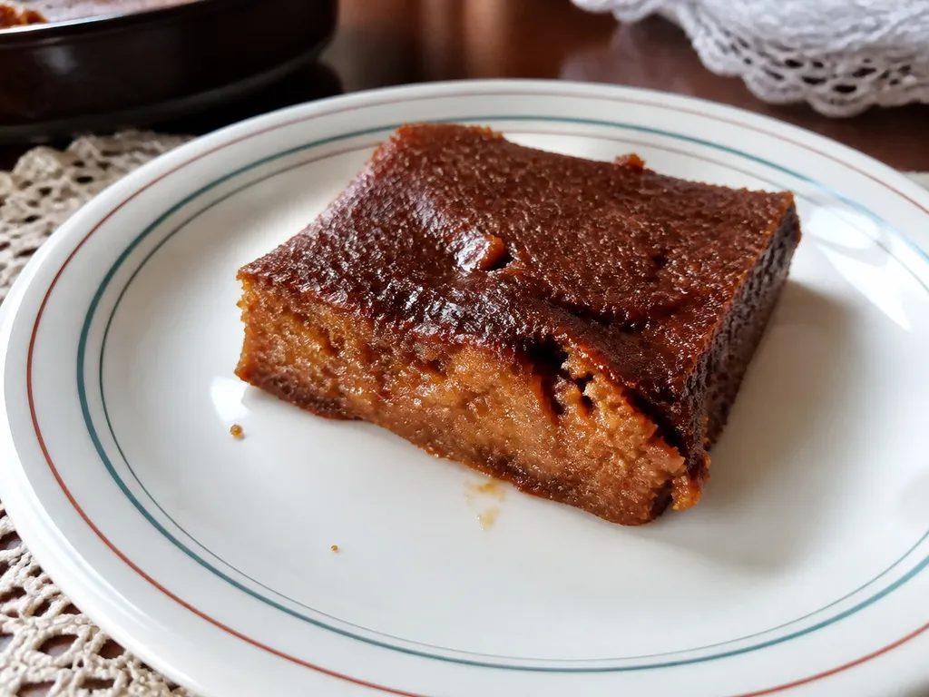 Sweet Potato Pudding — plated and served