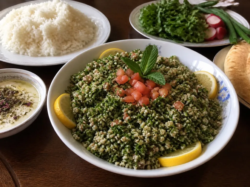 Tabbouleh — plated and served