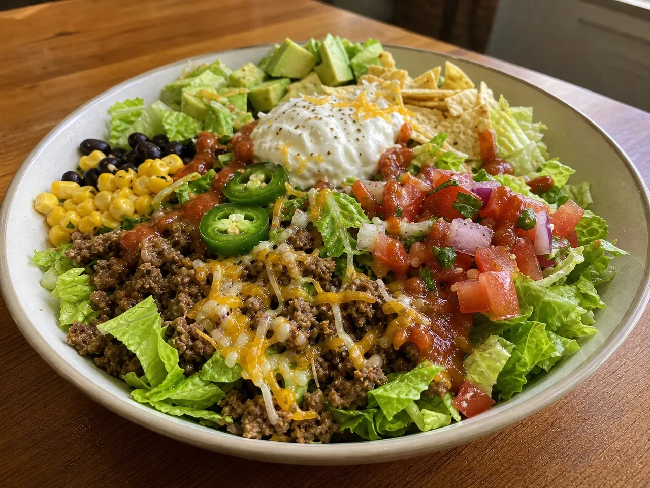 Taco Salad Bowls — served