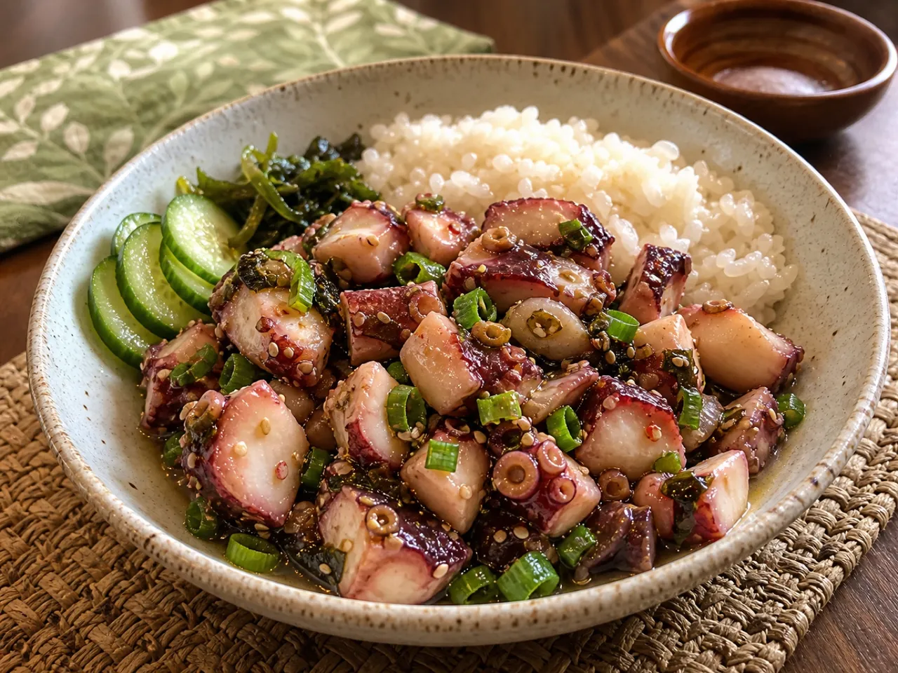 Tako Poke — served