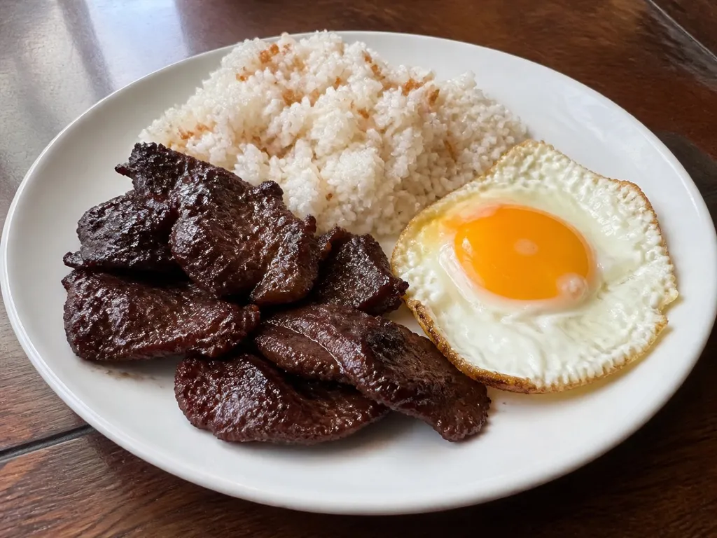 Tapsilog — plated and served