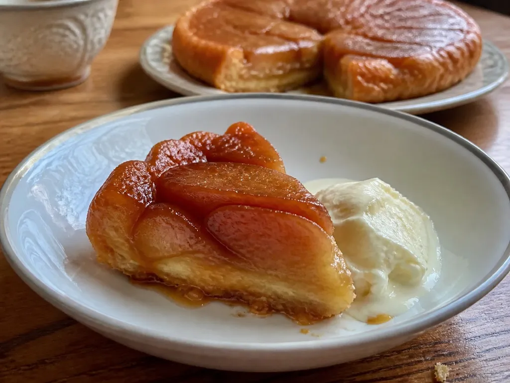 Tarte Tatin — plated and served