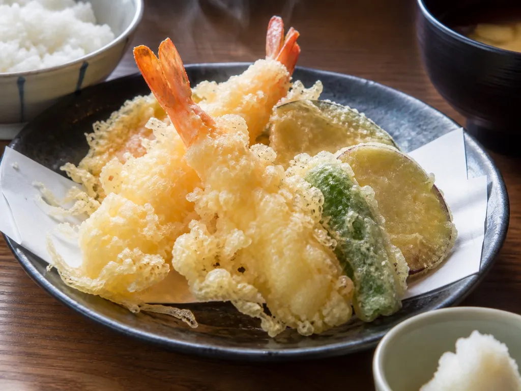 Tempura — plated and served