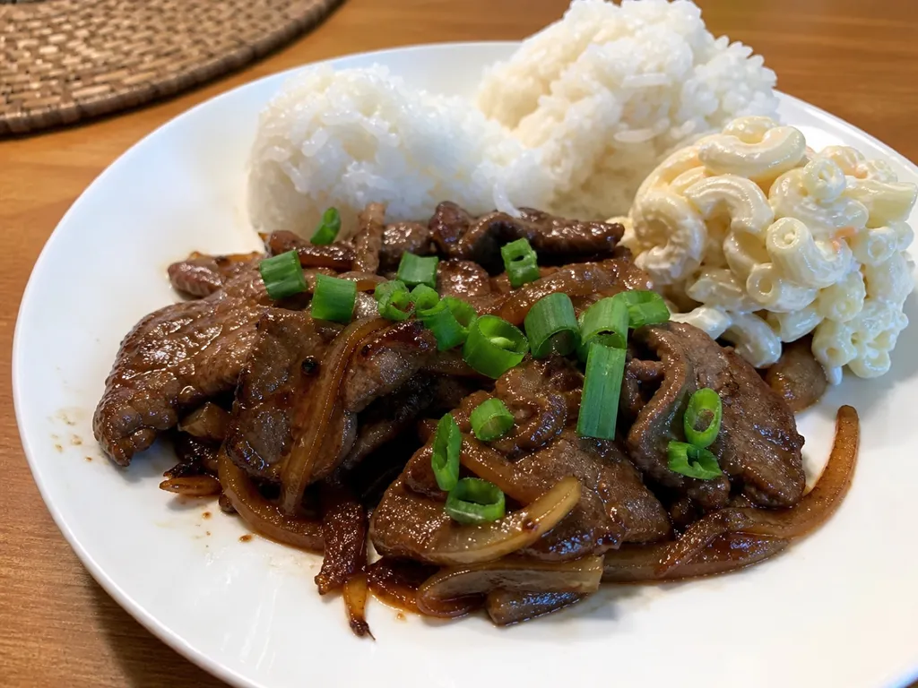 Teriyaki Beef — plated and served