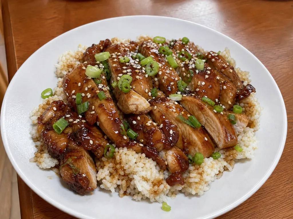 Teriyaki Chicken — plated and served