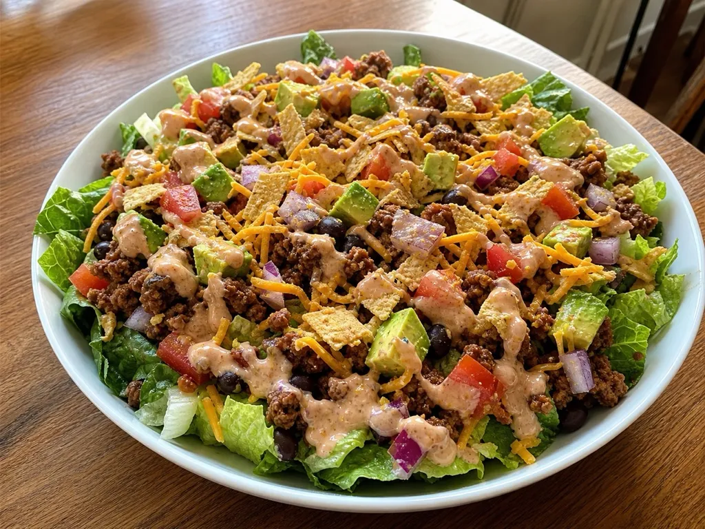 Tex-Mex Taco Salad — plated and served