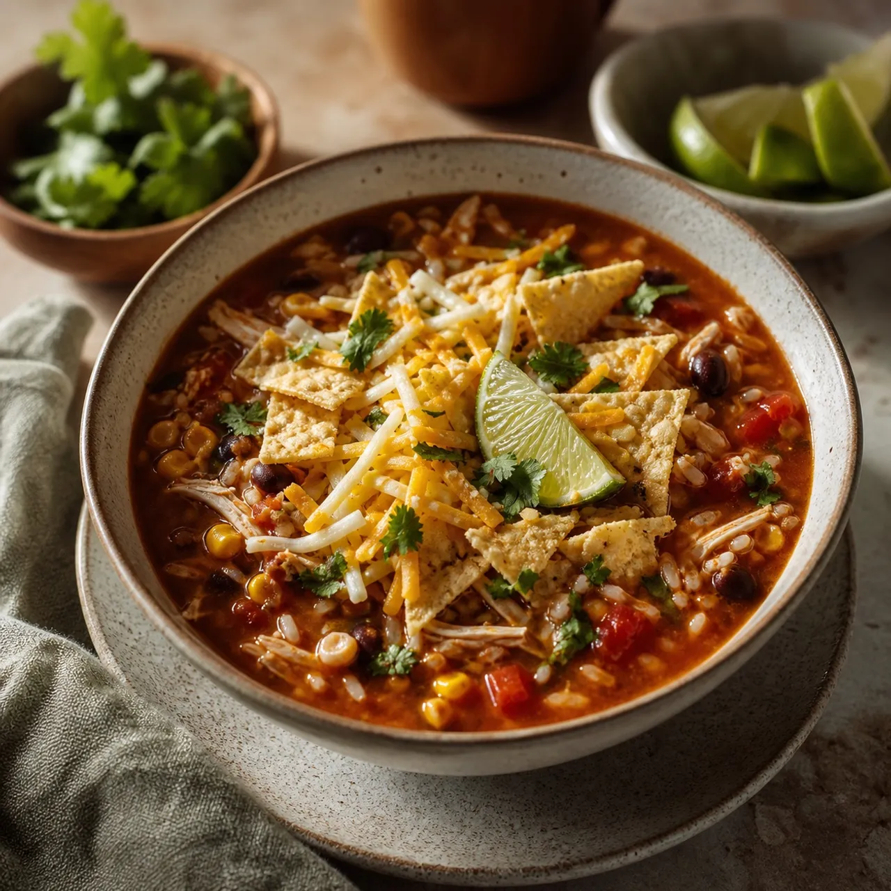 Tex-Mex Tortilla Soup — Tex Mex recipe