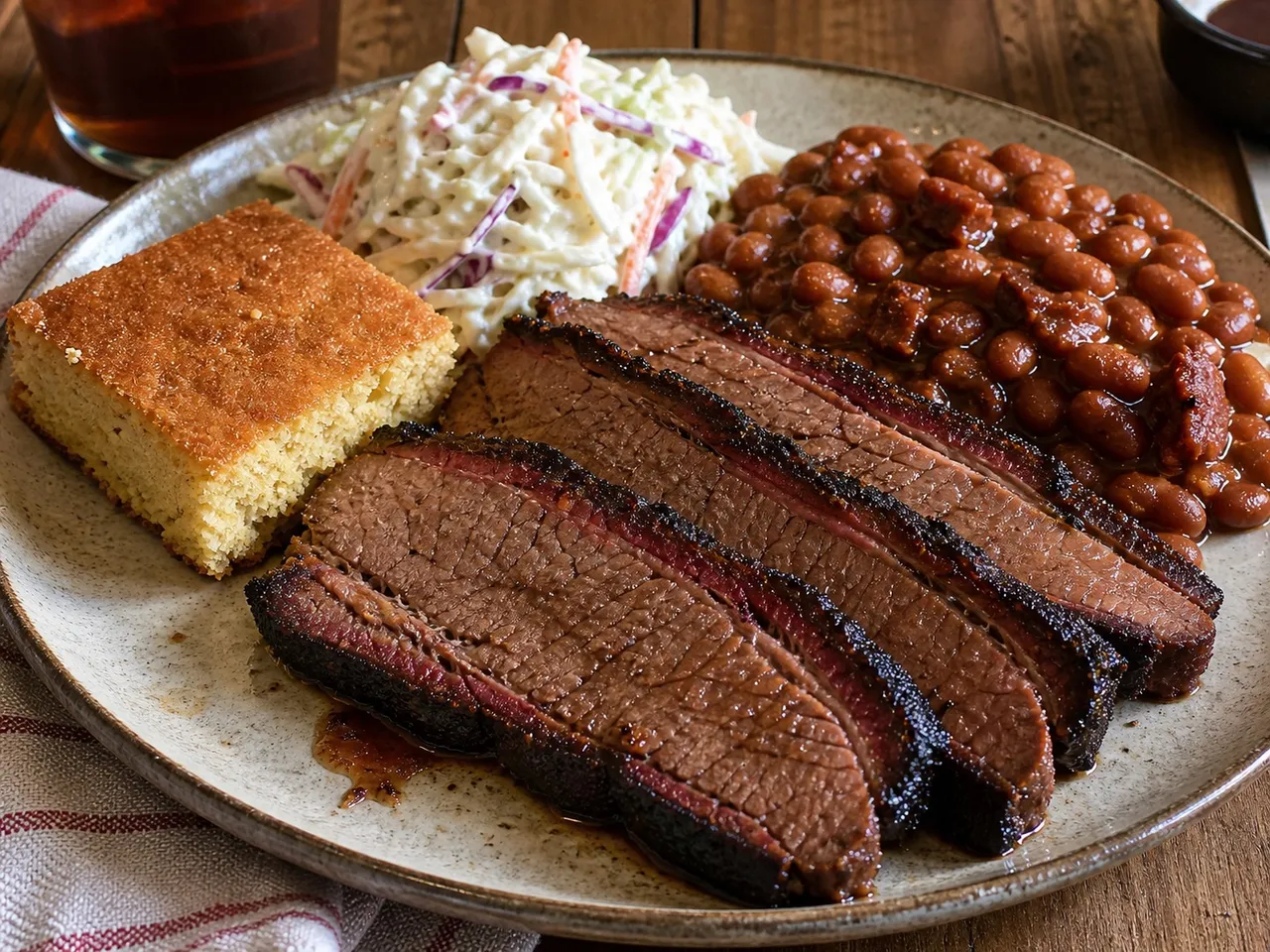 Texas Smoked Brisket — served