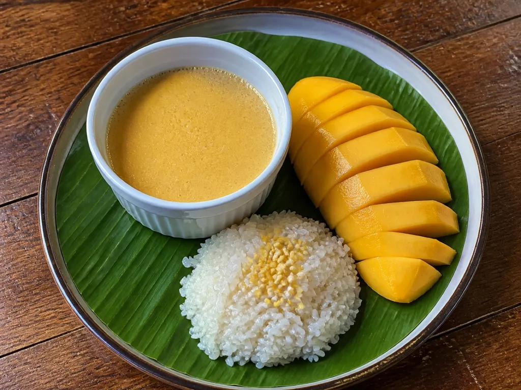 Thai Coconut Custard — plated and served