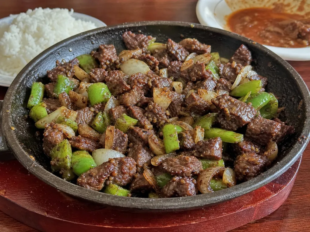 Tibs — plated and served