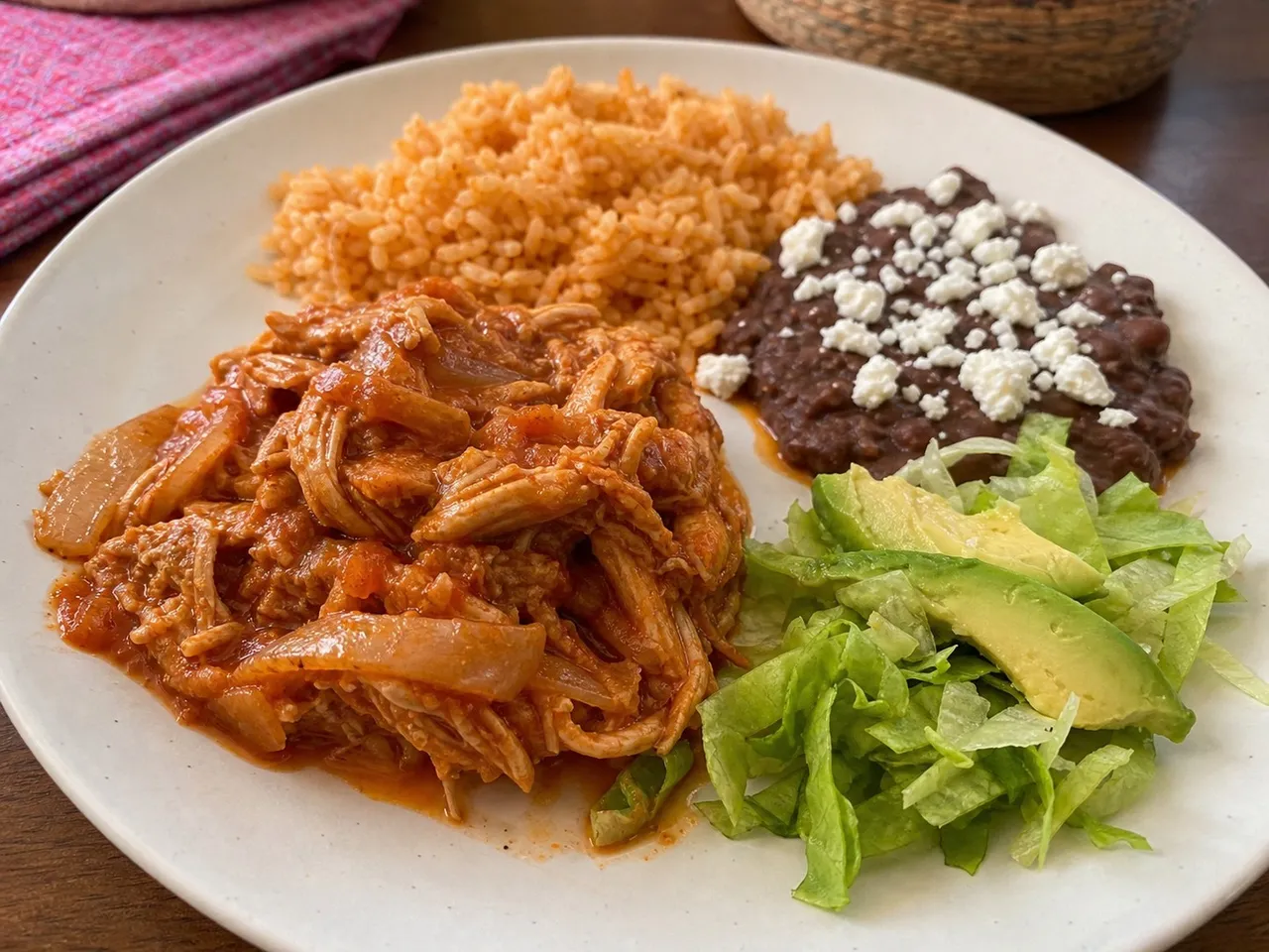 Tinga de Pollo (Chicken Tinga) — served