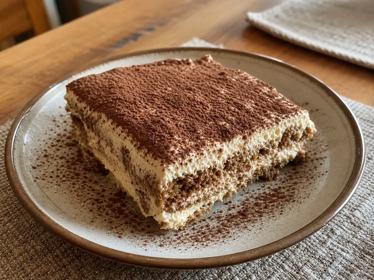 Tiramisu — served