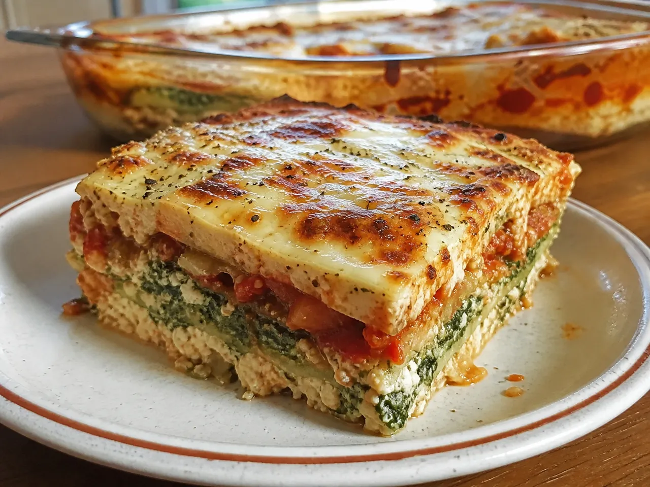 Tofu Lasagna — served