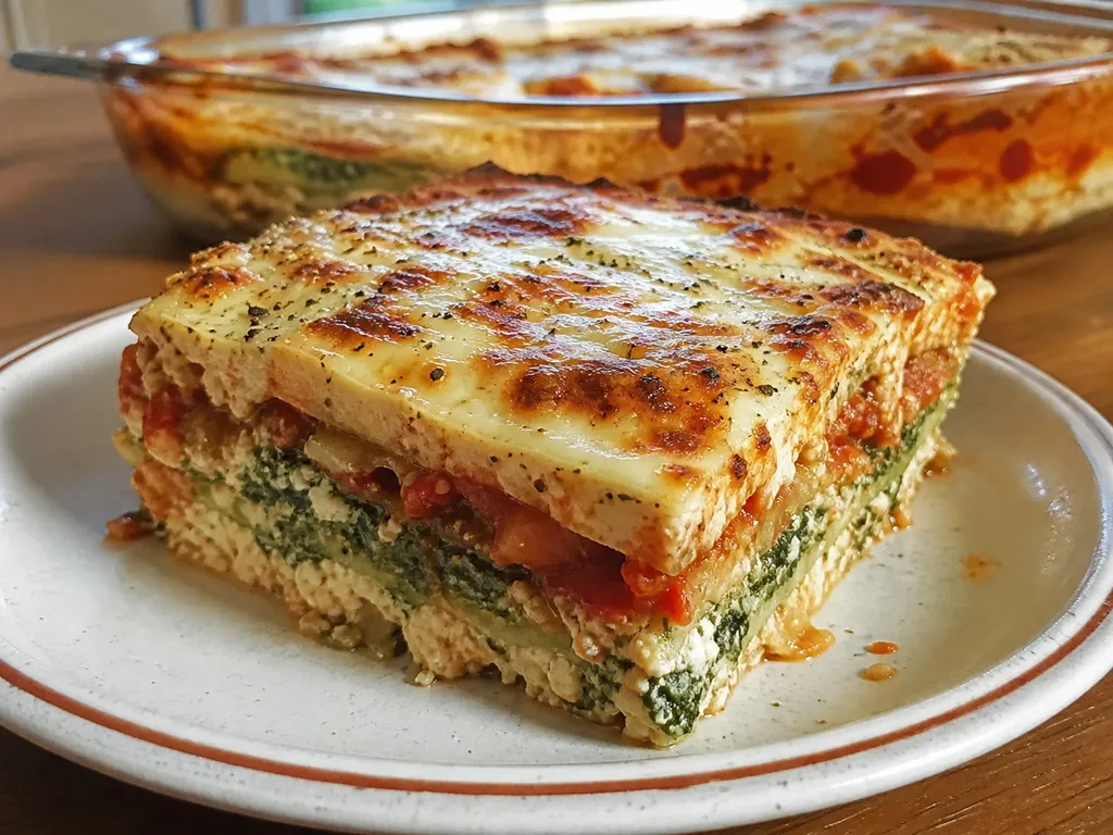 Tofu Lasagna — plated and served