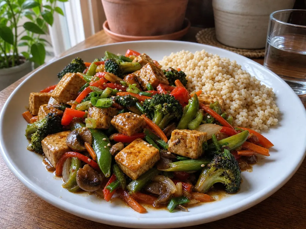 Tofu Stir-Fry — plated and served