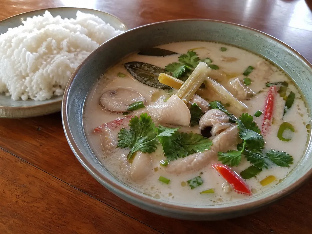 Tom Kha Gai — plated and served