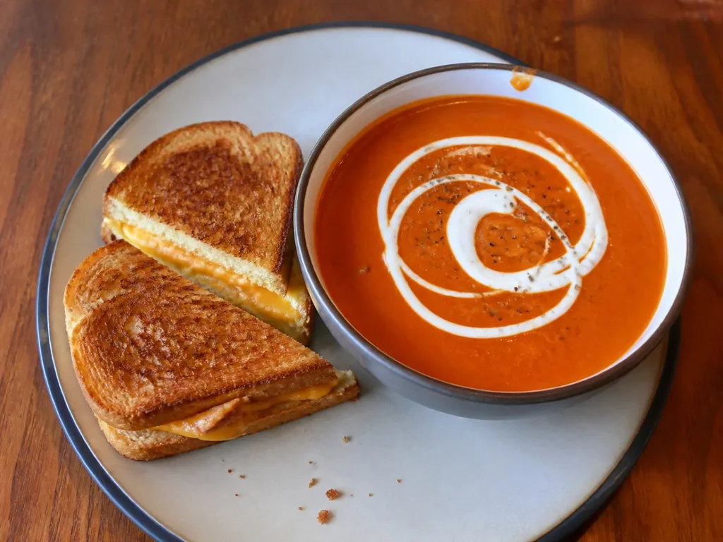 Tomato Soup — plated and served