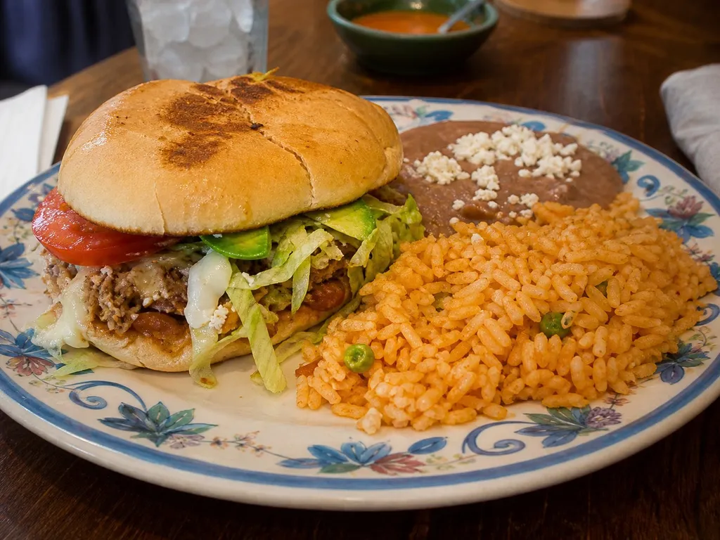 Torta (Mexican Sandwich) — plated and served