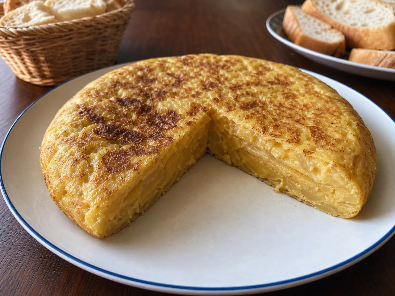 Tortilla Española — served