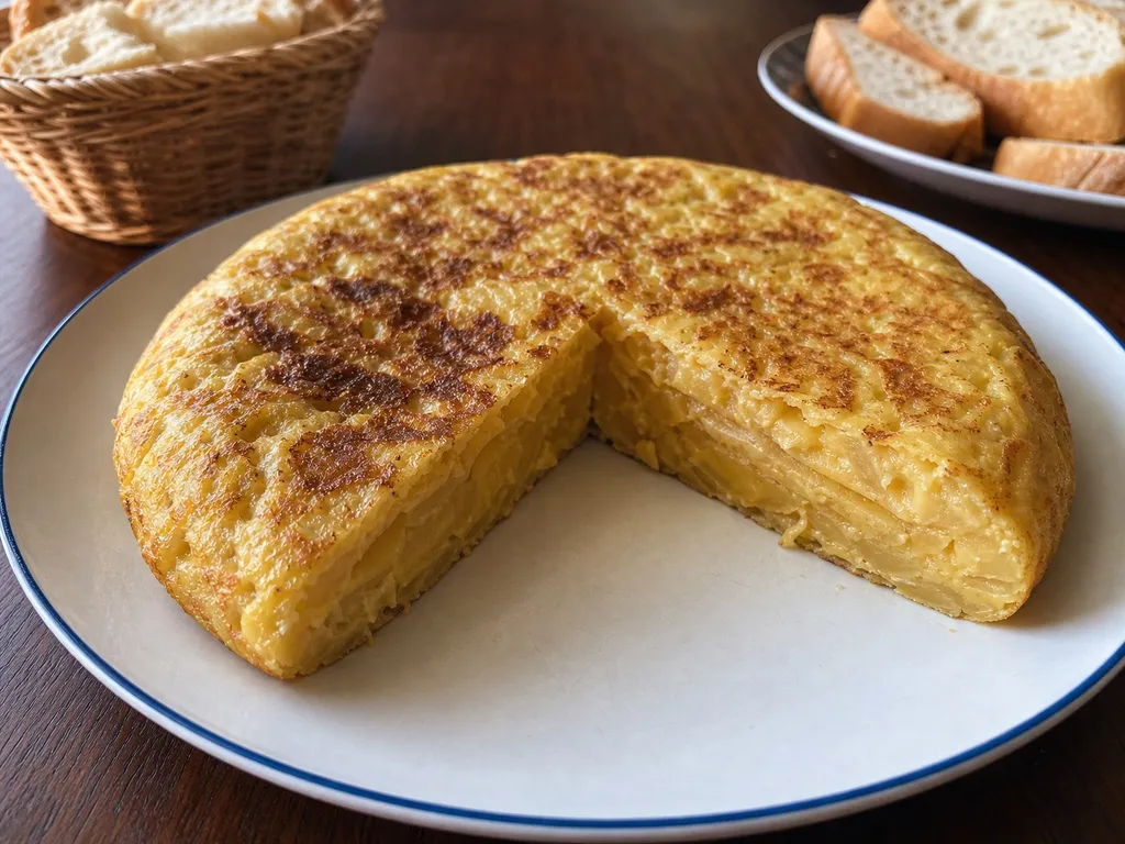 Tortilla Española — plated and served