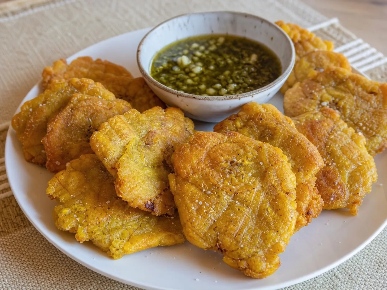 Tostones — served