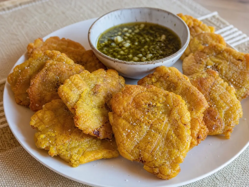Tostones — plated and served