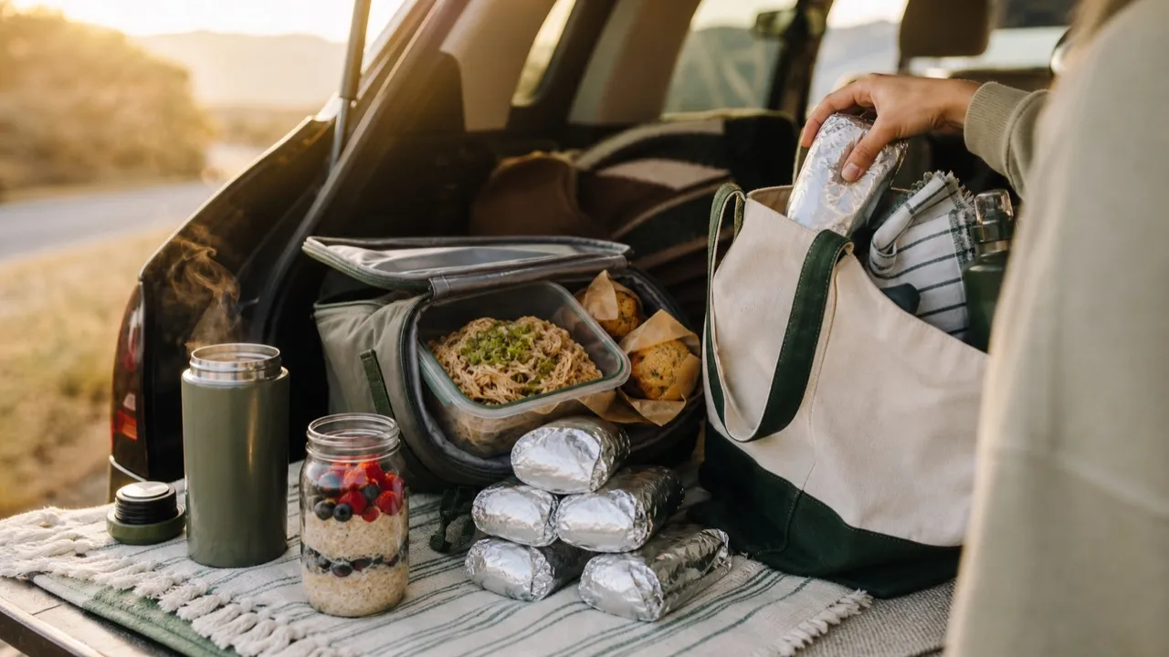 A spread of travels well dishes
