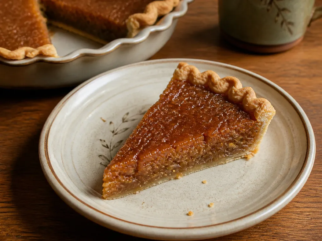 Treacle Tart — plated and served
