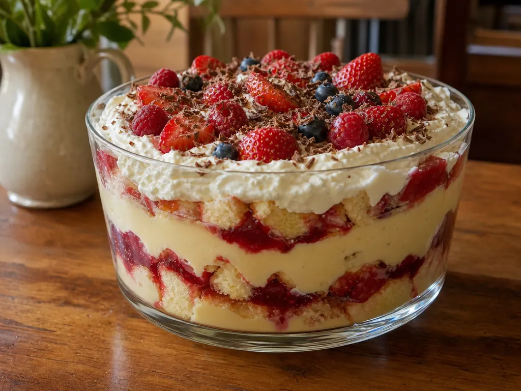 Trifle — plated and served