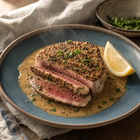 Tuna Steak au Poivre — Seafood recipe