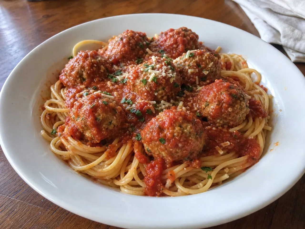 Turkey Meatballs in Marinara — served