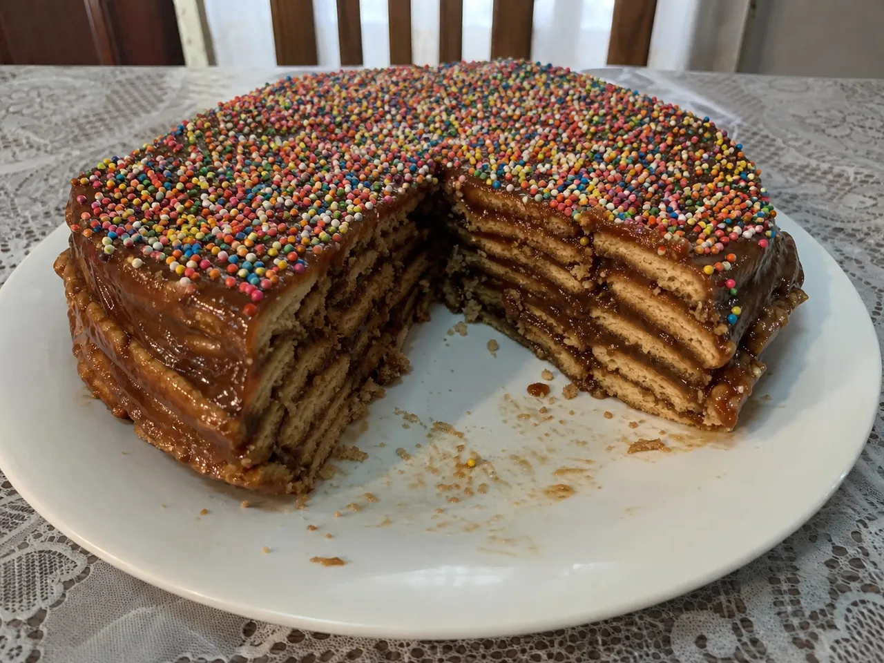 Turrón de Doña Pepa (Peruvian Anise Nougat Cake) — served