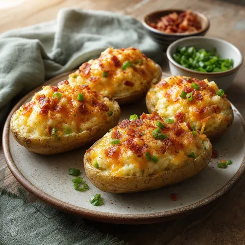 Twice-Baked Potatoes (Microwave) — Vegetables & Sides recipe