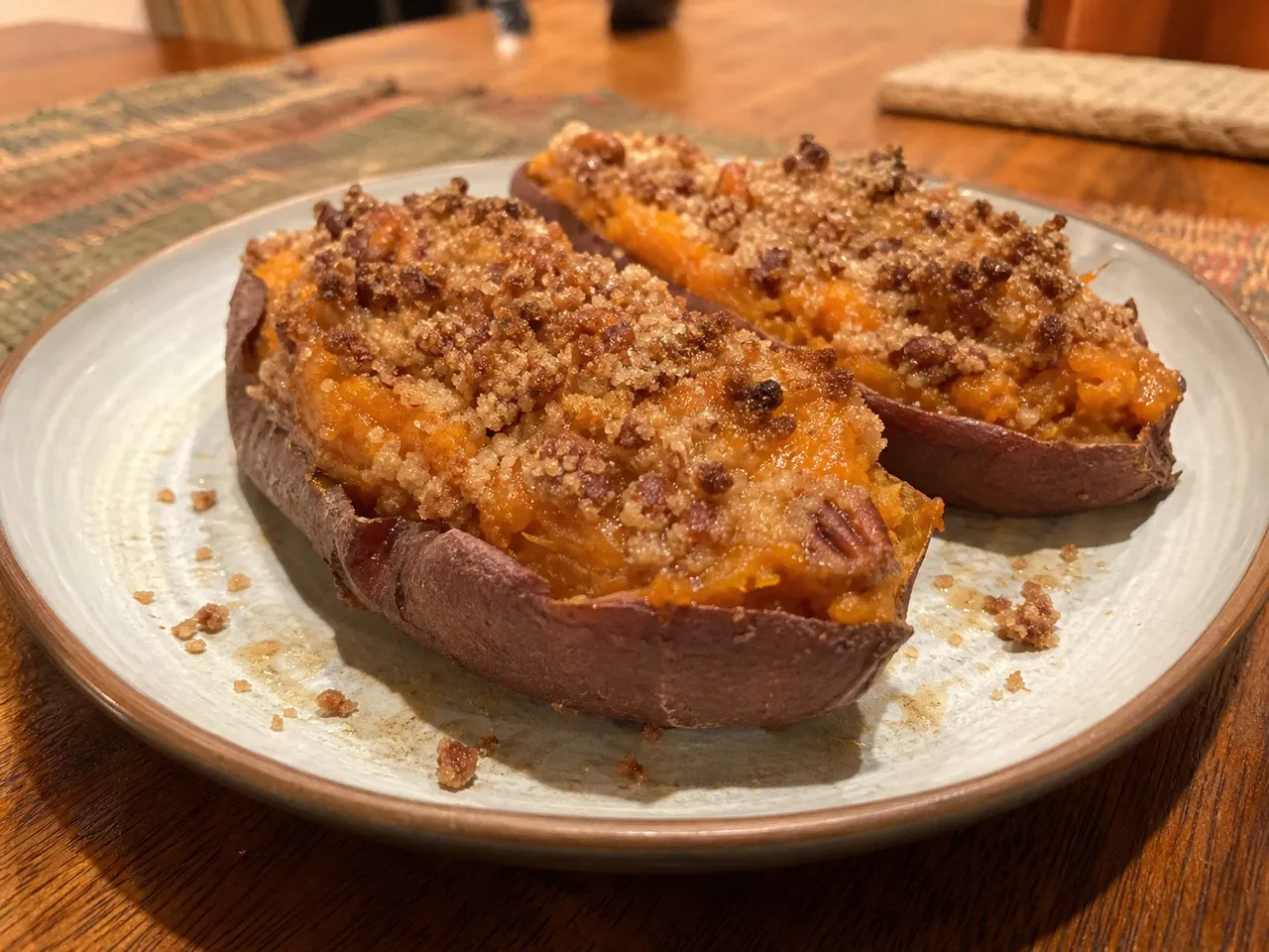 Twice-Baked Sweet Potatoes — served