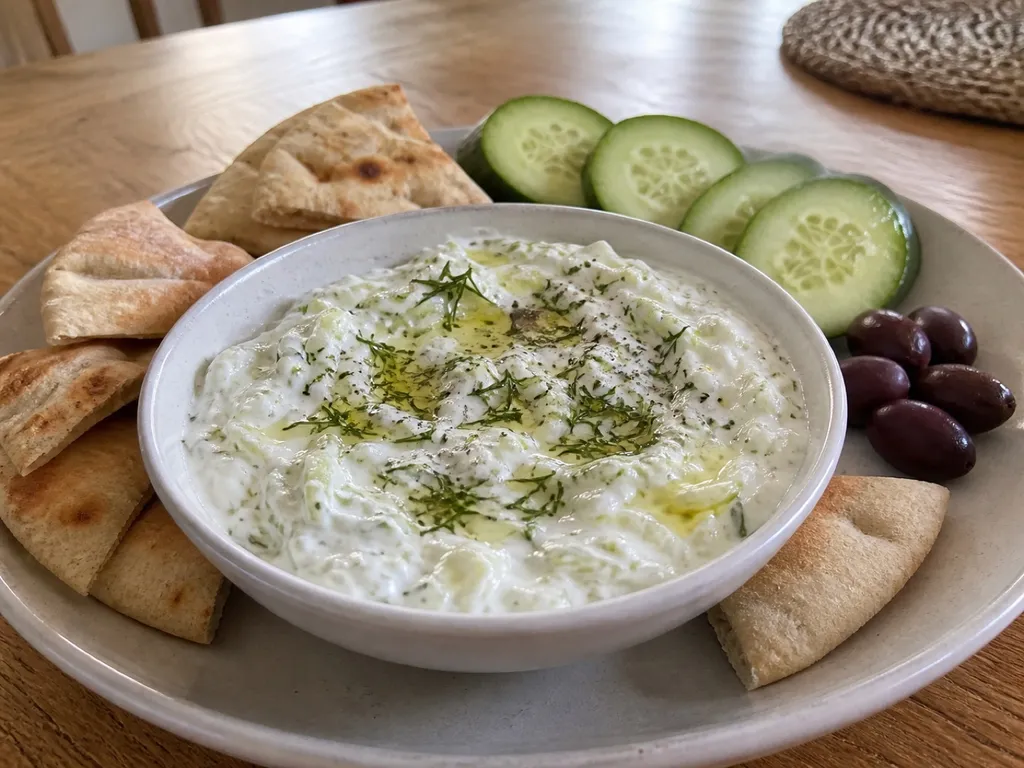 Tzatziki — plated and served
